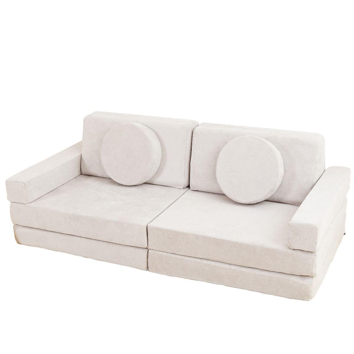 All 4 Kids Ethan 10 PCS Modular Play Couch - Cream