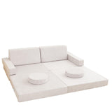 All 4 Kids Ethan 10 PCS Modular Play Couch - Cream