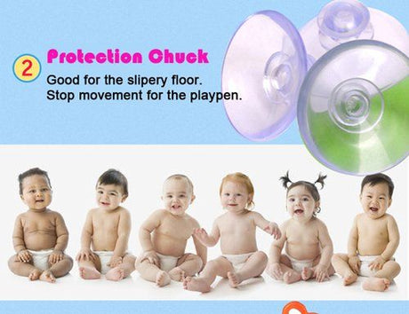 JOY BABY 6 PCs Plastic Playpen With Safety Gate - Purple