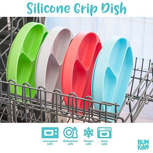 Bumkins Silicone Grip Dish - Pink