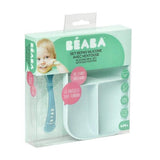 Beaba Silicone Suction Divided Plate & Spoon- Blue