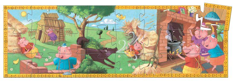 Djeco The 3 Little Pigs 24pc Silhouette Puzzle