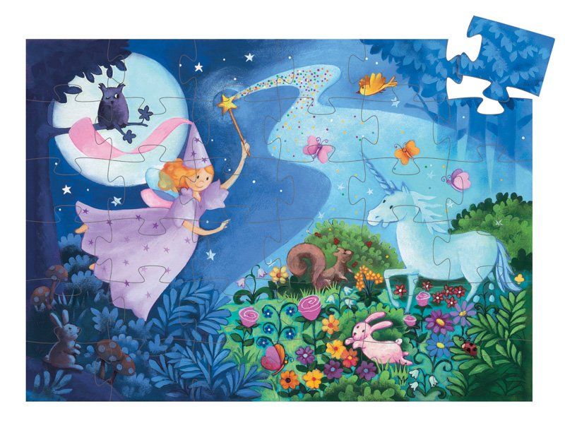 Djeco Fairy And Unicorn 36pc Silhouette Puzzle