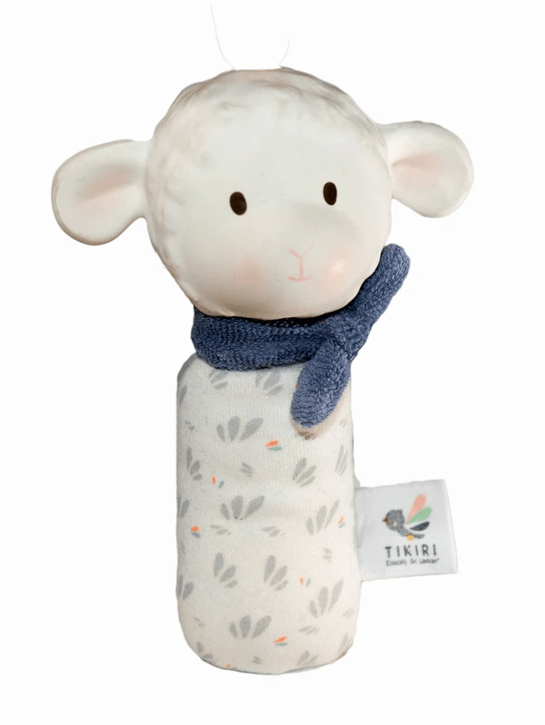 Tikiri Lucas Lamb Squeaker - Blue - Backer Card