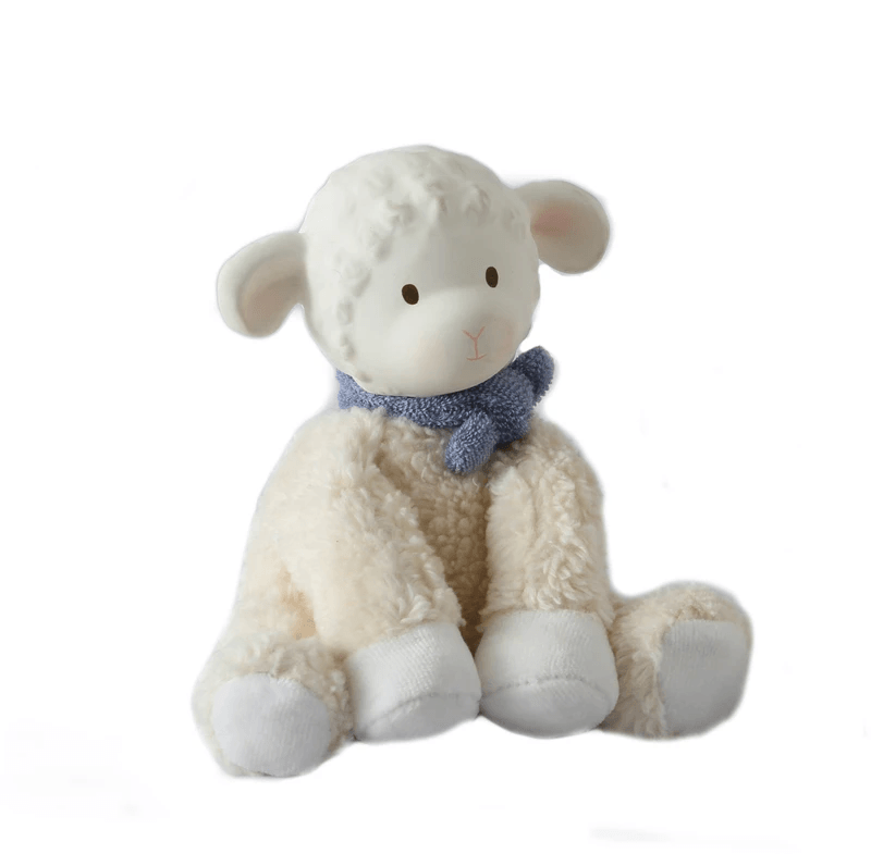 Tikiri Lucas Lamb Toy with Rubber Head - Blue - Window Box