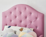 ALL 4 KIDS Kinsley Single PU Leather Upholstered Bed - Pink