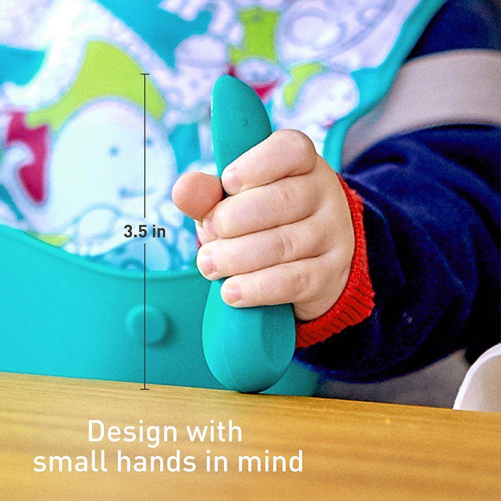 Marcus & Marcus Silicone Palm Grasp Spoon & Fork Set- Ollie