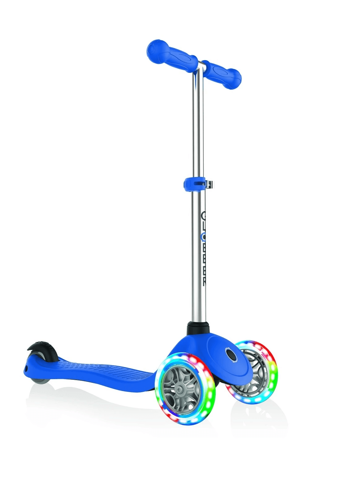 Globber Primo V2 3 Wheel Adjustable Height Scooter with Lights - Navy Blue