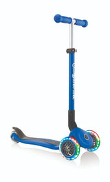 Globber Primo Foldable Scooter with Light and Anodized Tbar - Blue