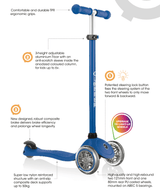 Globber Primo Foldable Scooter with Light and Anodized Tbar - Blue