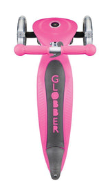 Globber Primo Foldable Scooter with Light and Anodized Tbar - Neon Pink