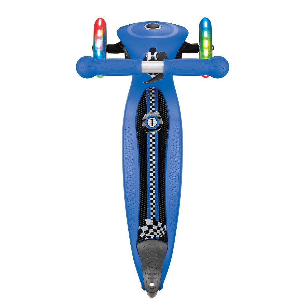 Globber Junior Primo Foldable Scooter with Fantasy Light - Blue