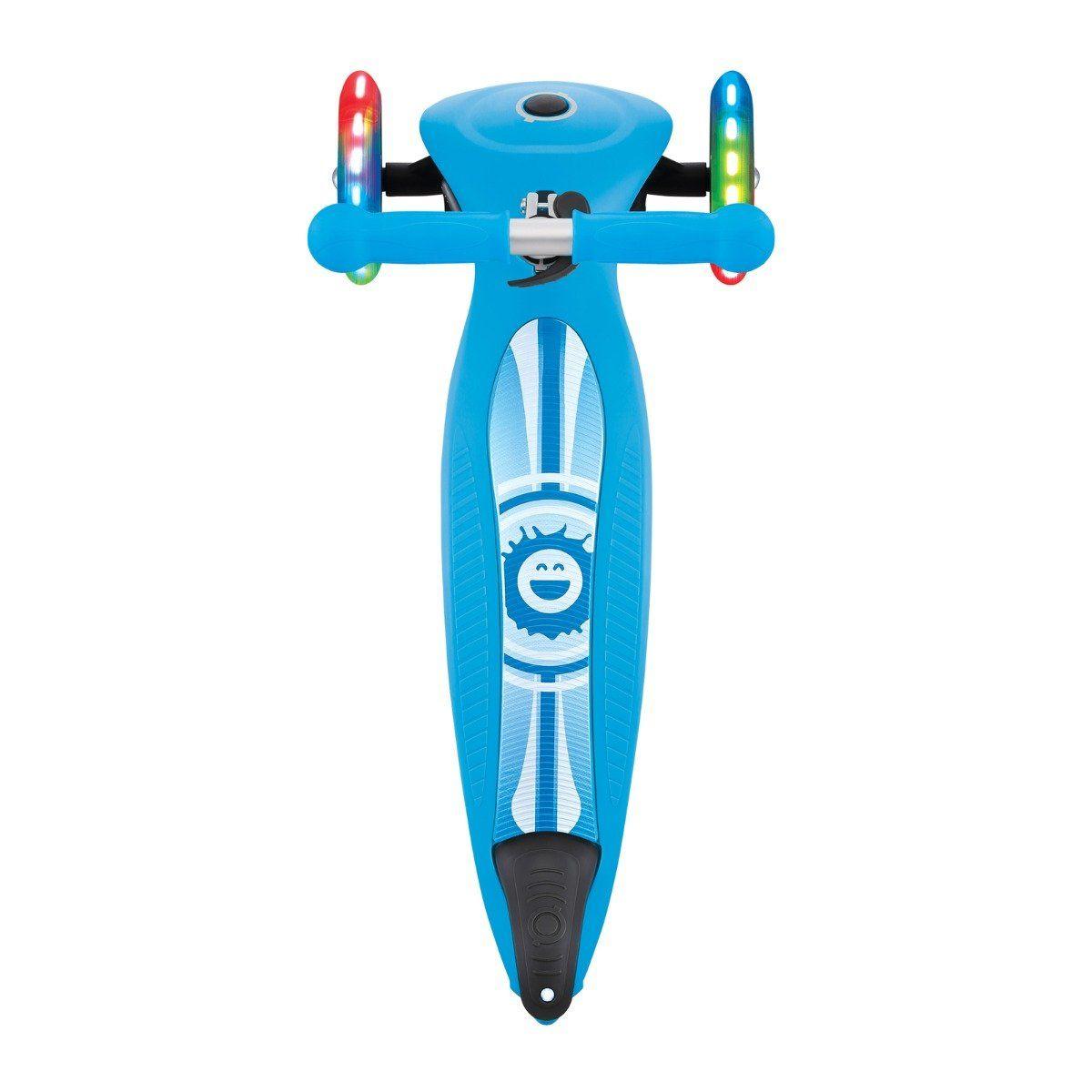 Globber Junior Primo Foldable Scooter with Fantasy Light - Sky Blue