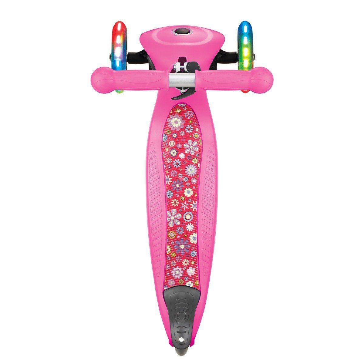 Globber Junior Primo Foldable Scooter with Fantasy Light - Pink