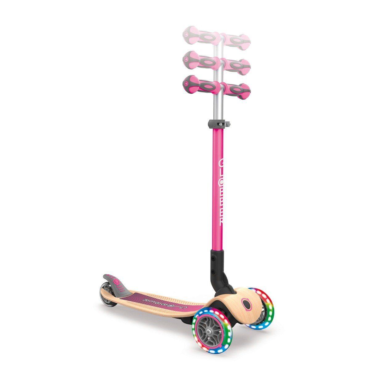 Globber Primo Foldable Wood Scooter with Light - Pink