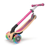 Globber Primo Foldable Wood Scooter with Light - Pink