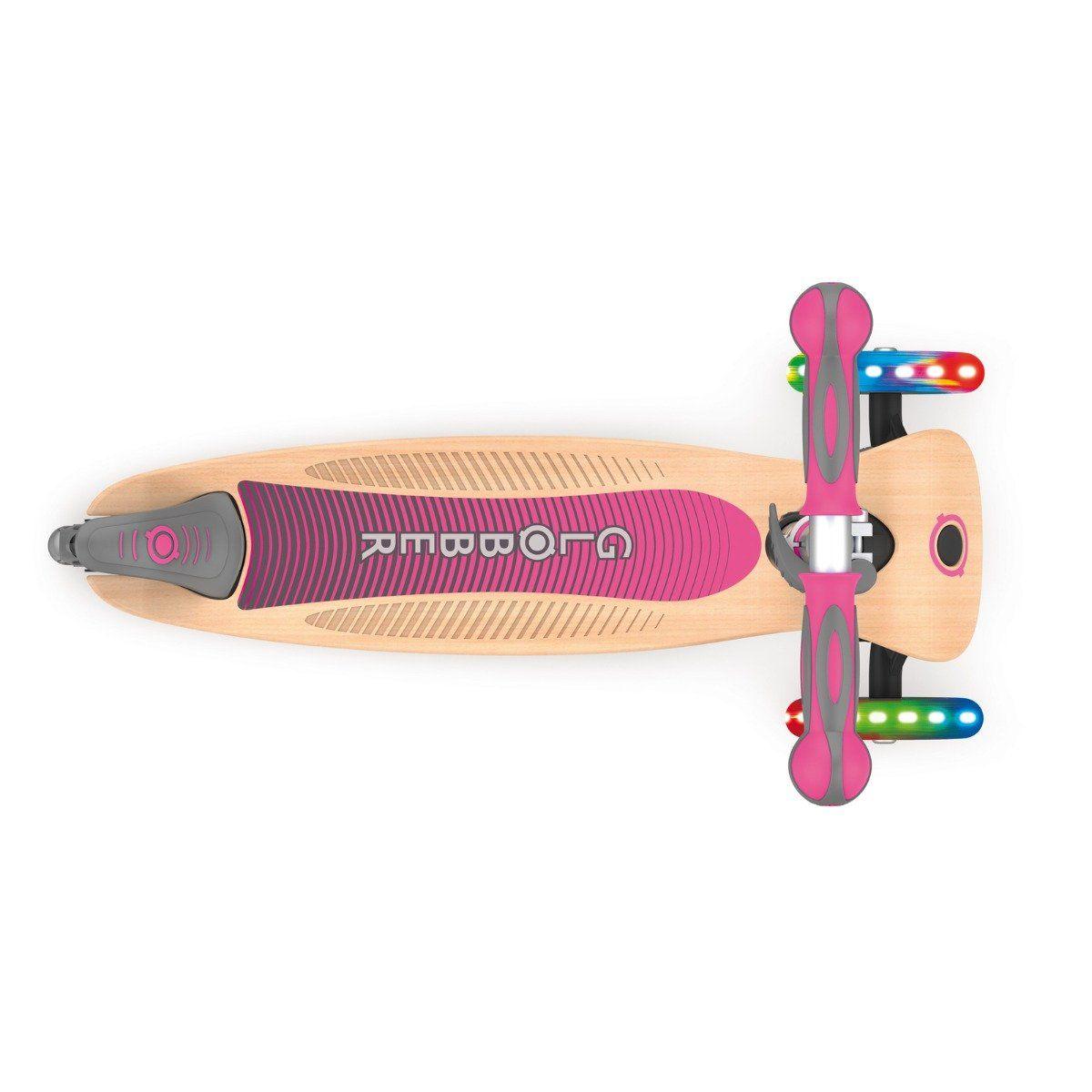 Globber Primo Foldable Wood Scooter with Light - Pink