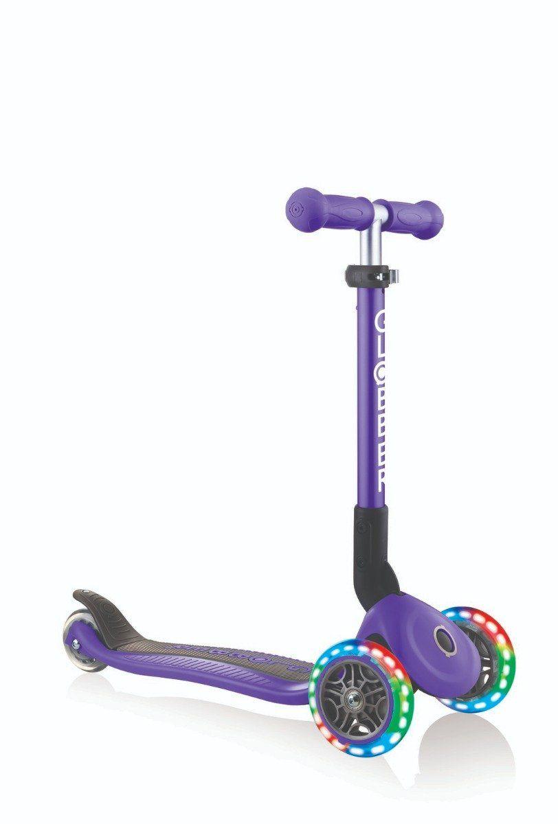 Globber Junior Primo Foldable Scooter with Fantasy Light - Violet