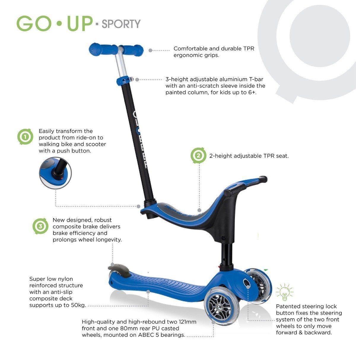 Globber Go Up Sporty 4 in 1 Scooter - Mint