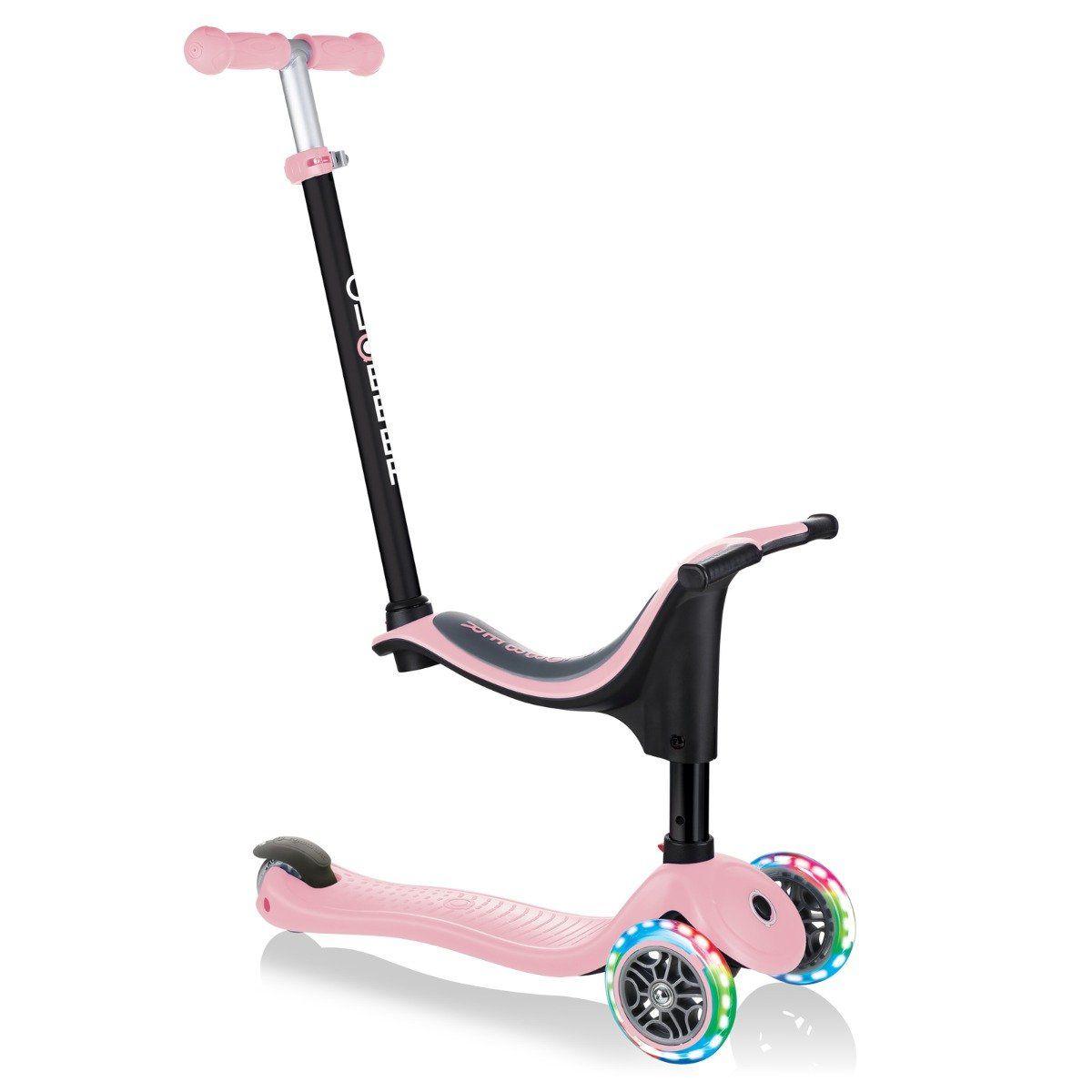 Globber Go Up Sporty 4 in 1 Scooter with Light - Pastel Pink