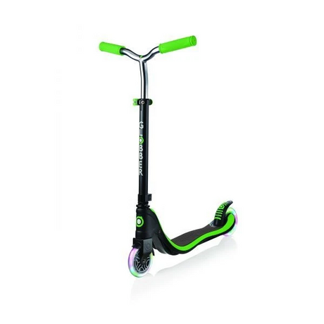 Globber Flow 125 Light Up 2 Wheel Scooter - Black Neon Green