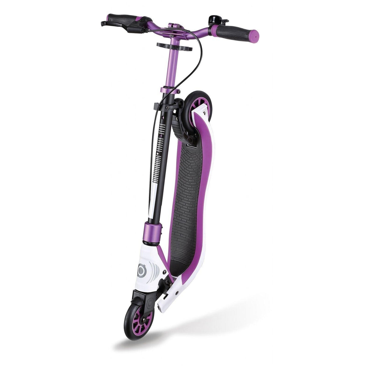 Globber NL 125 Deluxe 2 Wheel Titanium Scooter - Titanium/Purple White