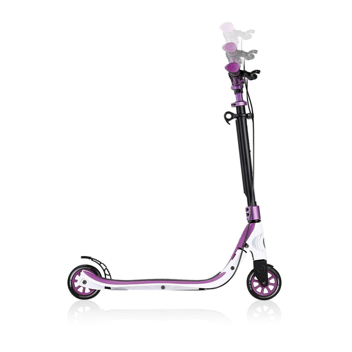 Globber NL 125 Deluxe 2 Wheel Titanium Scooter - Titanium/Purple White