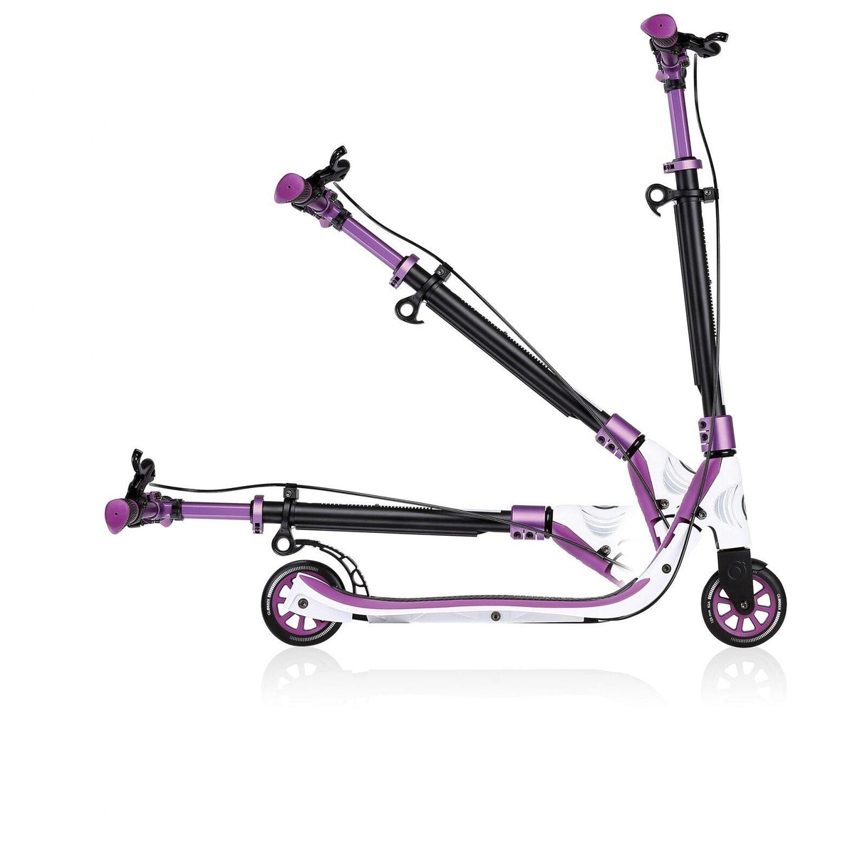 Globber NL 125 Deluxe 2 Wheel Titanium Scooter - Titanium/Purple White