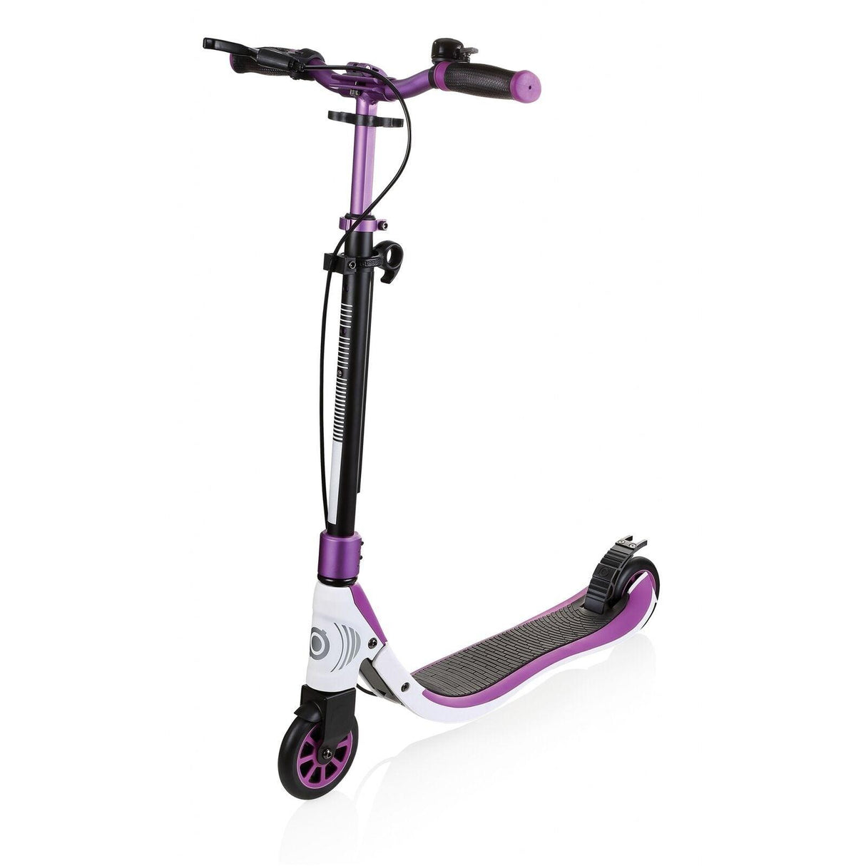 Globber NL 125 Deluxe 2 Wheel Titanium Scooter - Titanium/Purple White