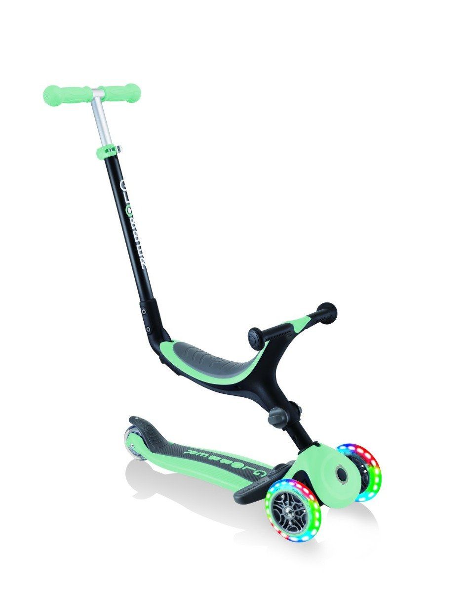 Globber Go Up Plus Fold Convertible Scooter with Light - Mint