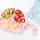 Bumkins Silicone Grip Dish + Lid - Pink