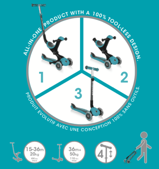 Globber Go Up Deluxe Scooter - Teal