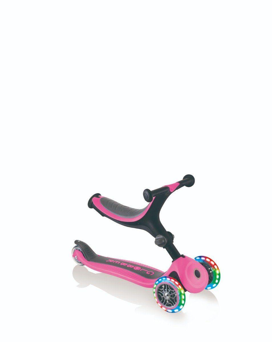 Globber Go Up Plus Fold Convertible Scooter with Light - Pink