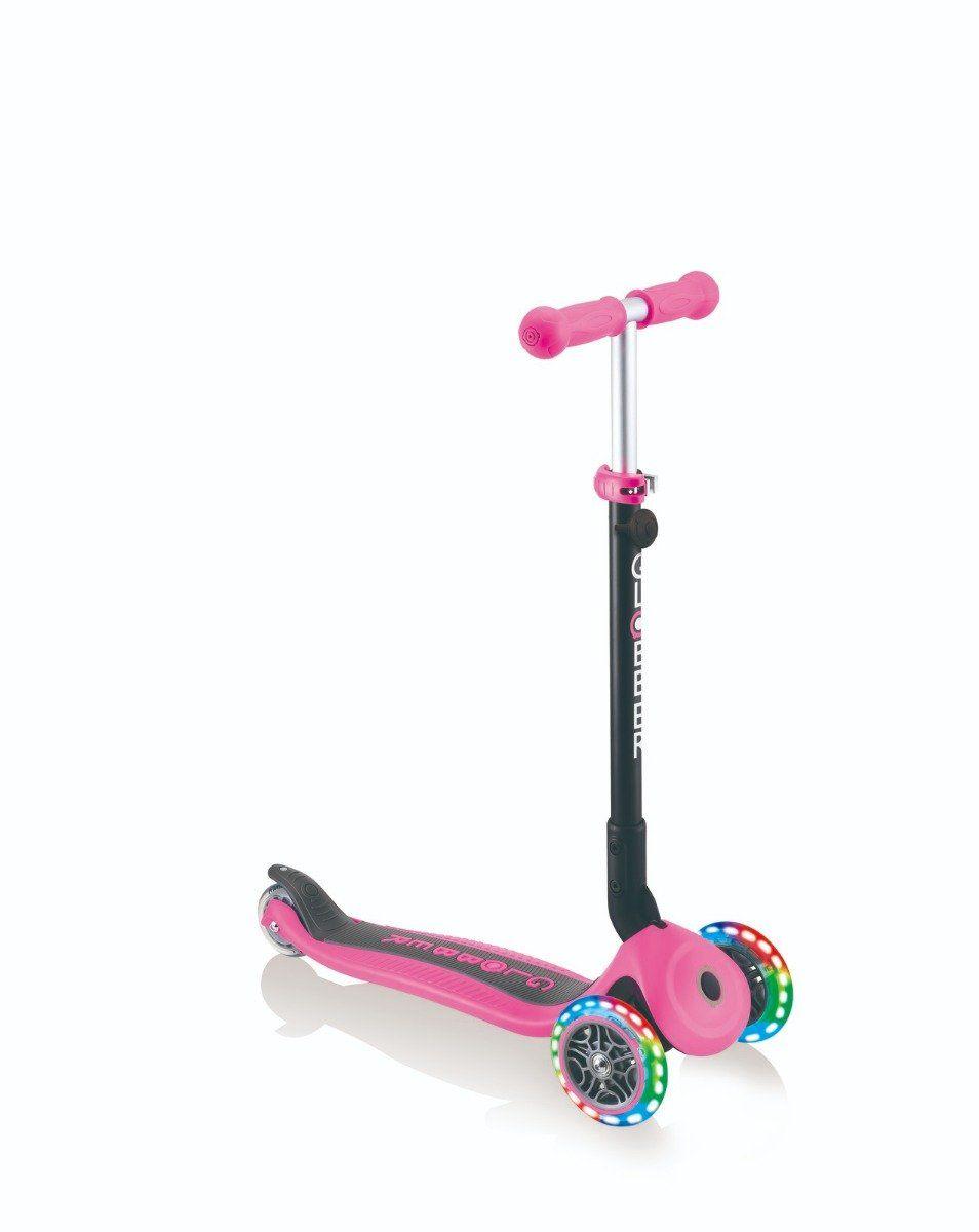 Globber Go Up Plus Fold Convertible Scooter with Light - Pink