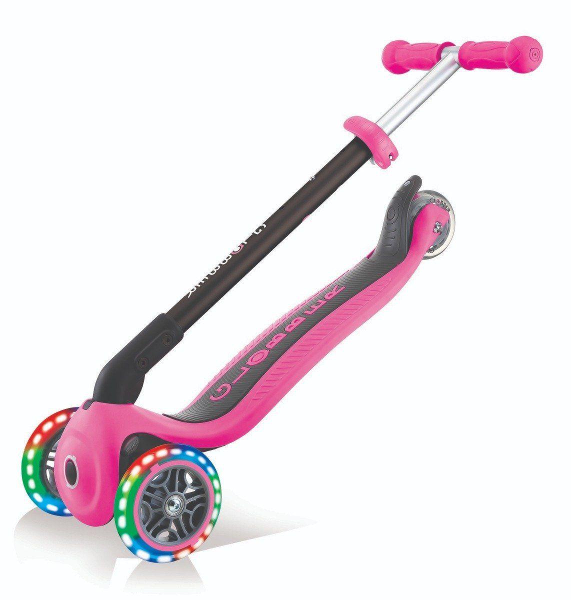 Globber Go Up Plus Fold Convertible Scooter with Light - Pink