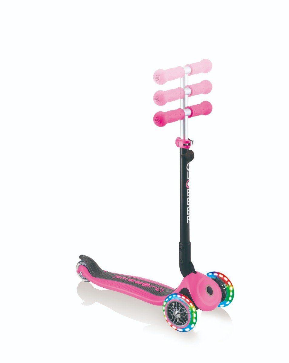Globber Go Up Plus Fold Convertible Scooter with Light - Pink