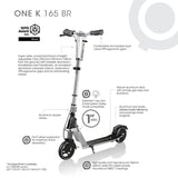 Globber One K165 BR Scotter - Titanium