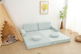 All 4 Kids Ethan 10 PCS Modular Play Couch - Green