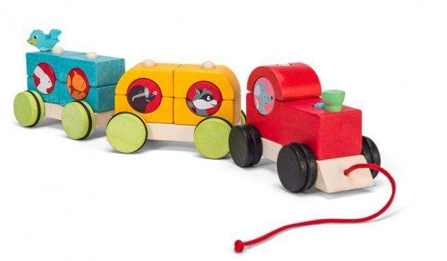 Le Toy Van Petilou Stacking Train Woodland Express