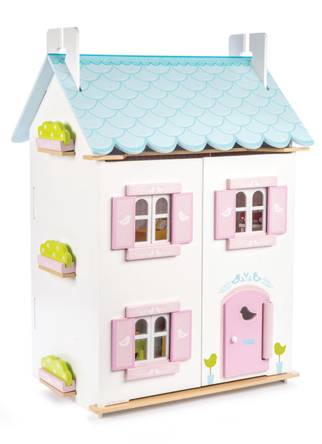 Le Toy Van Blue Bird Cottage House With Furniture