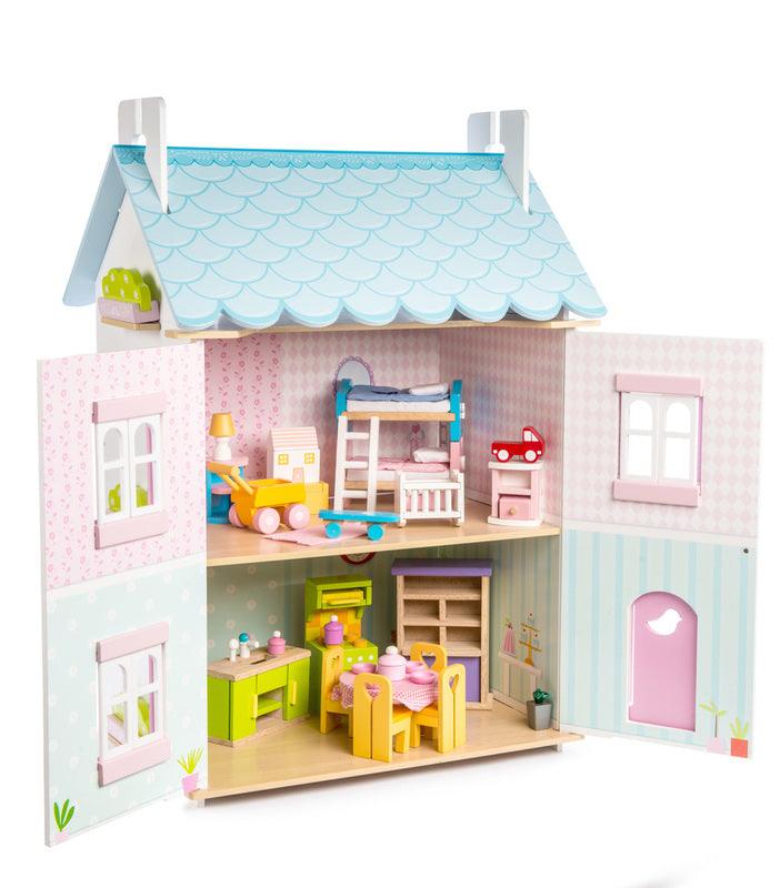 Le Toy Van Blue Bird Cottage House With Furniture