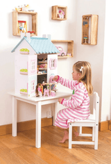 Le Toy Van Blue Bird Cottage House With Furniture