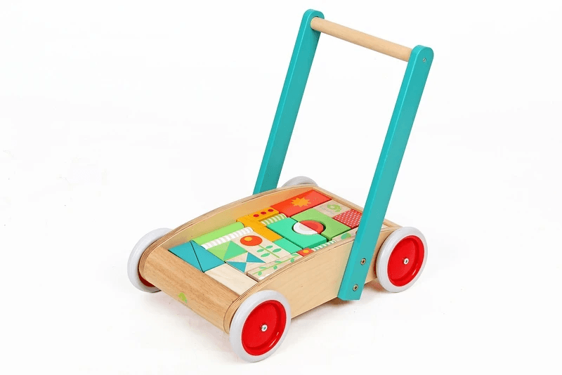 Tender Leaf Toys  Wagon with Blocks