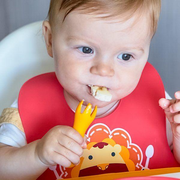Marcus & Marcus Silicone Palm Grasp Spoon & Fork Set- Ollie