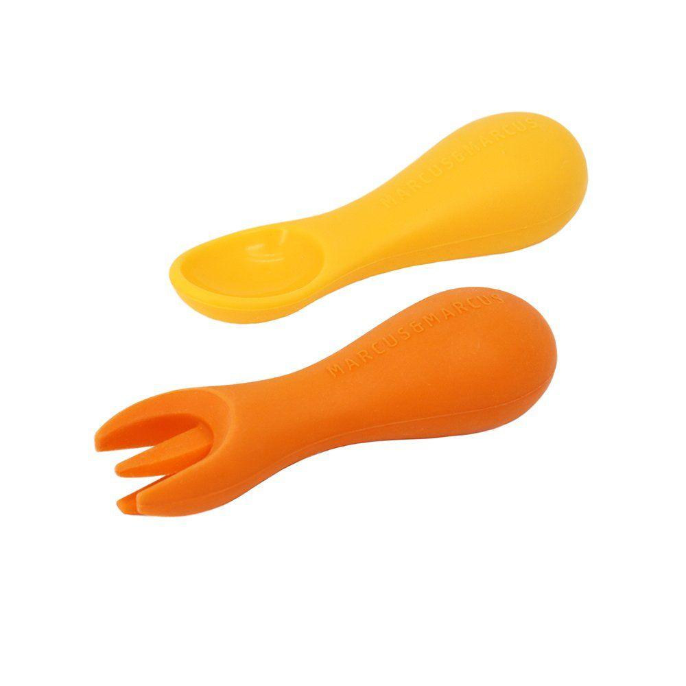 Marcus & Marcus Silicone Palm Grasp Spoon & Fork Set- Lola