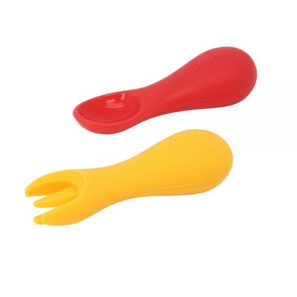 Marcus & Marcus Silicone Palm Grasp Spoon & Fork Set- Marcus