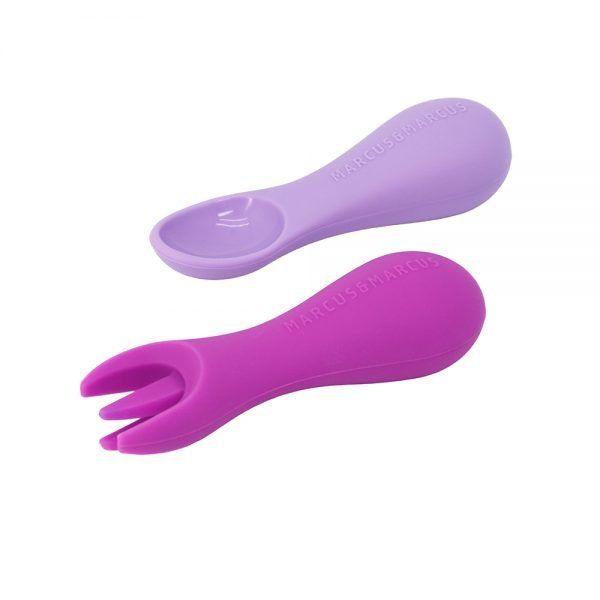 Marcus & Marcus Silicone Palm Grasp Spoon & Fork Set- Willo