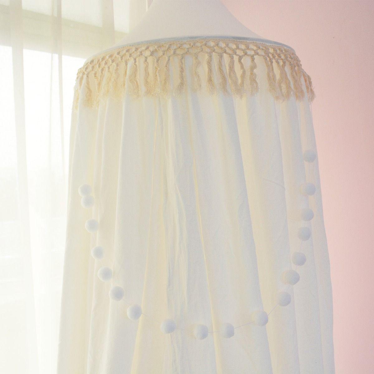 All 4 Kids Tulip Nursery Canopy with Tassel - White