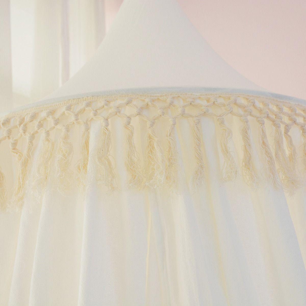 All 4 Kids Tulip Nursery Canopy with Tassel - White