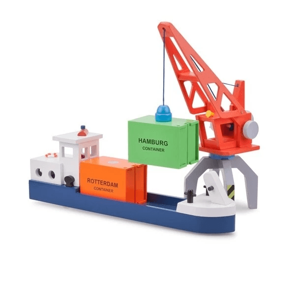 New Classic Toys Barge with 2 containers